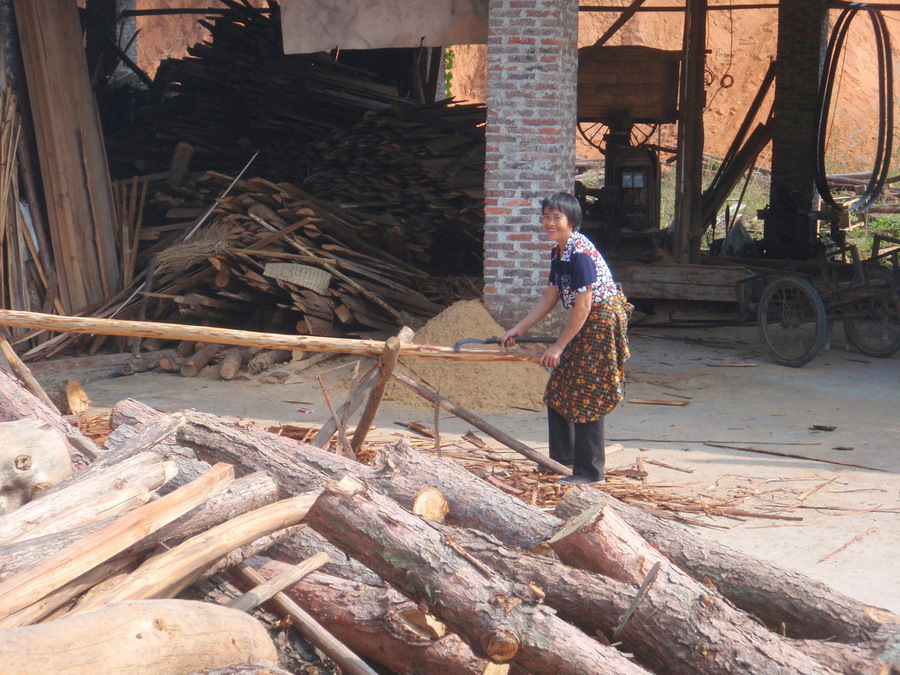 Lumber Yard, Bark Removal.